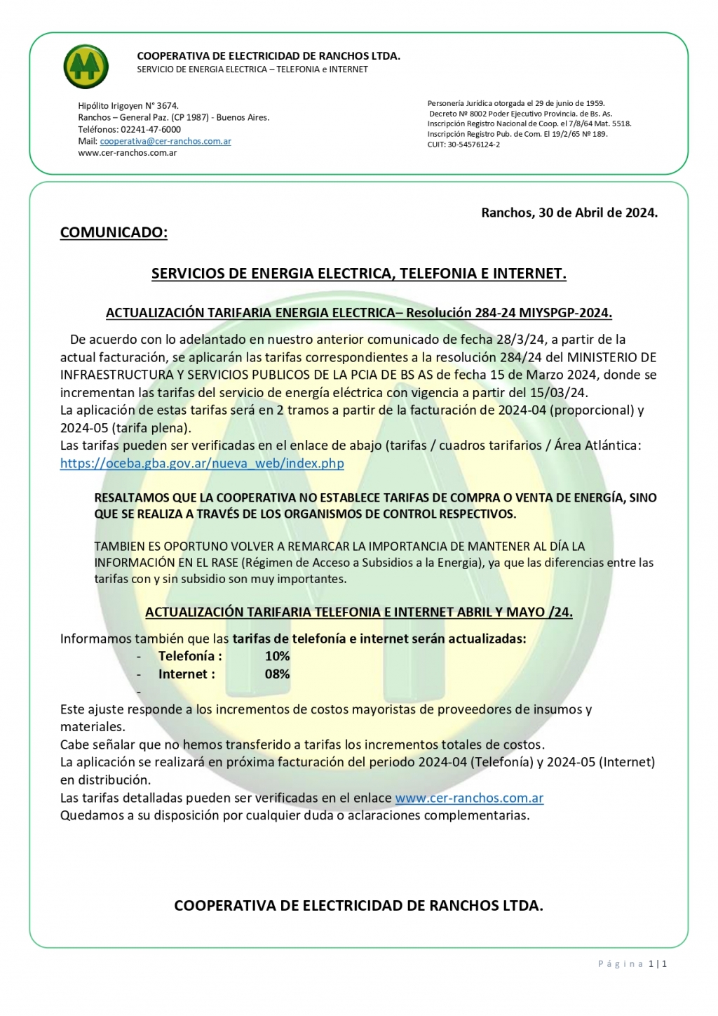 Cooperativa de Electricidad de Ranchos