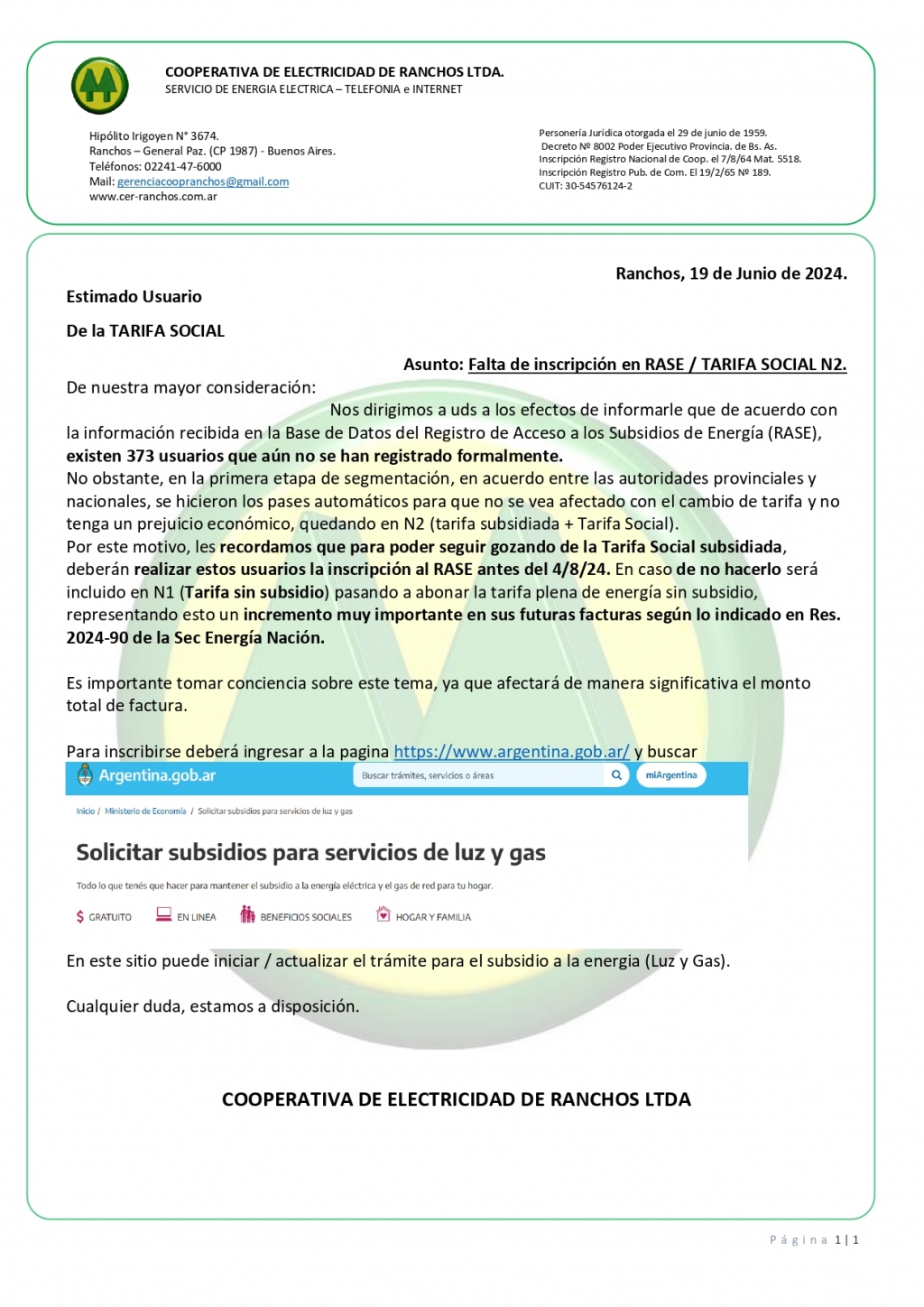 Cooperativa de Electricidad de Ranchos