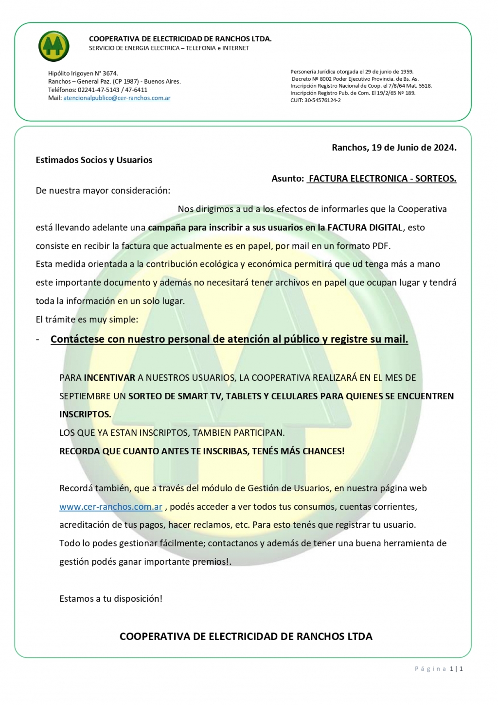 Cooperativa de Electricidad de Ranchos